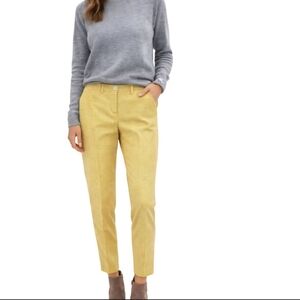 Boden Yellow Gray Check Wool Blend Straight Leg Ankle Pants Pockets Size 4R